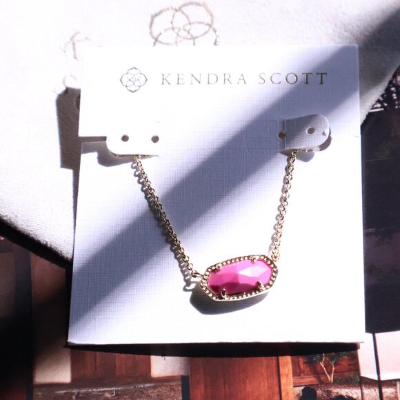 🌟Kendra Scott🌟 Elisa Pink Necklace Gold - Picture 1 of 2